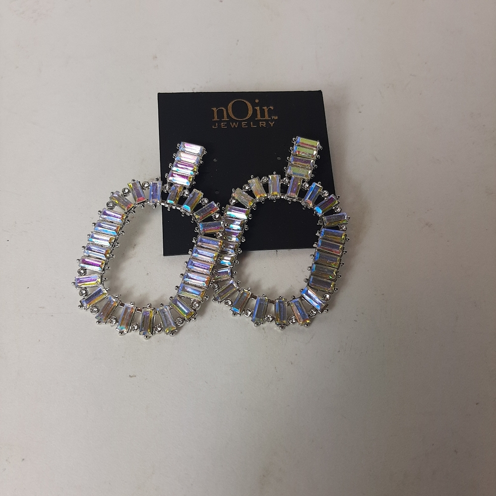 Noir crystal stone earrings